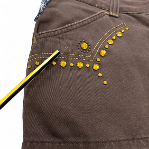 CONIC Y2K Phard Brown Studded Mini Skirt – / Early 2000s Italian Designer - Picture 7 of 8